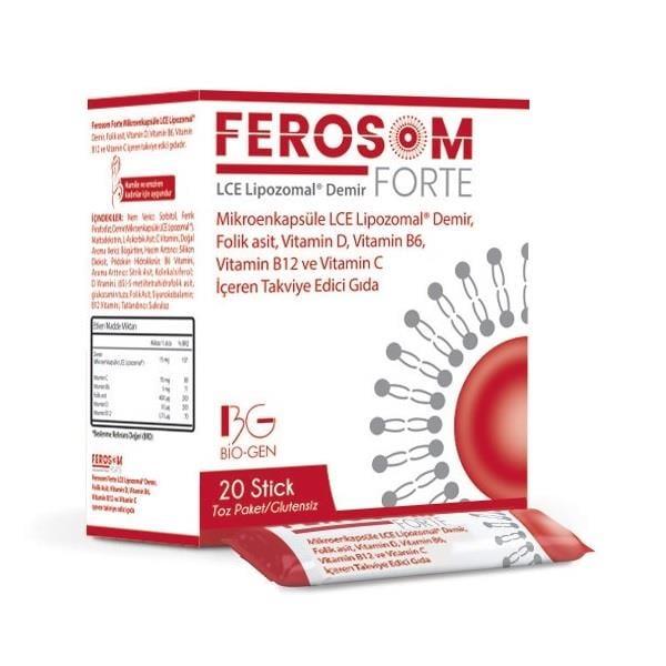 Ferosom - Ferosom Forte 20 Stick Liposomal Iron Dietary Supplement for Iron Deficiency & Overall Health - Gluten-Free, Single-Use Sticks Ferosom Forte 20 Stick - Liposomal Iron Supplement Dietary Supplement, Iron Supplement, Liposomal Iron, Folic Acid, Vitamin D Supplement, Gluten-free Supplement, Single-use Stick Supplement, Health Supplements, Nutritional Support, Iron Deficiency, Gluten-Free Products, Canadian Manufactured Supplements