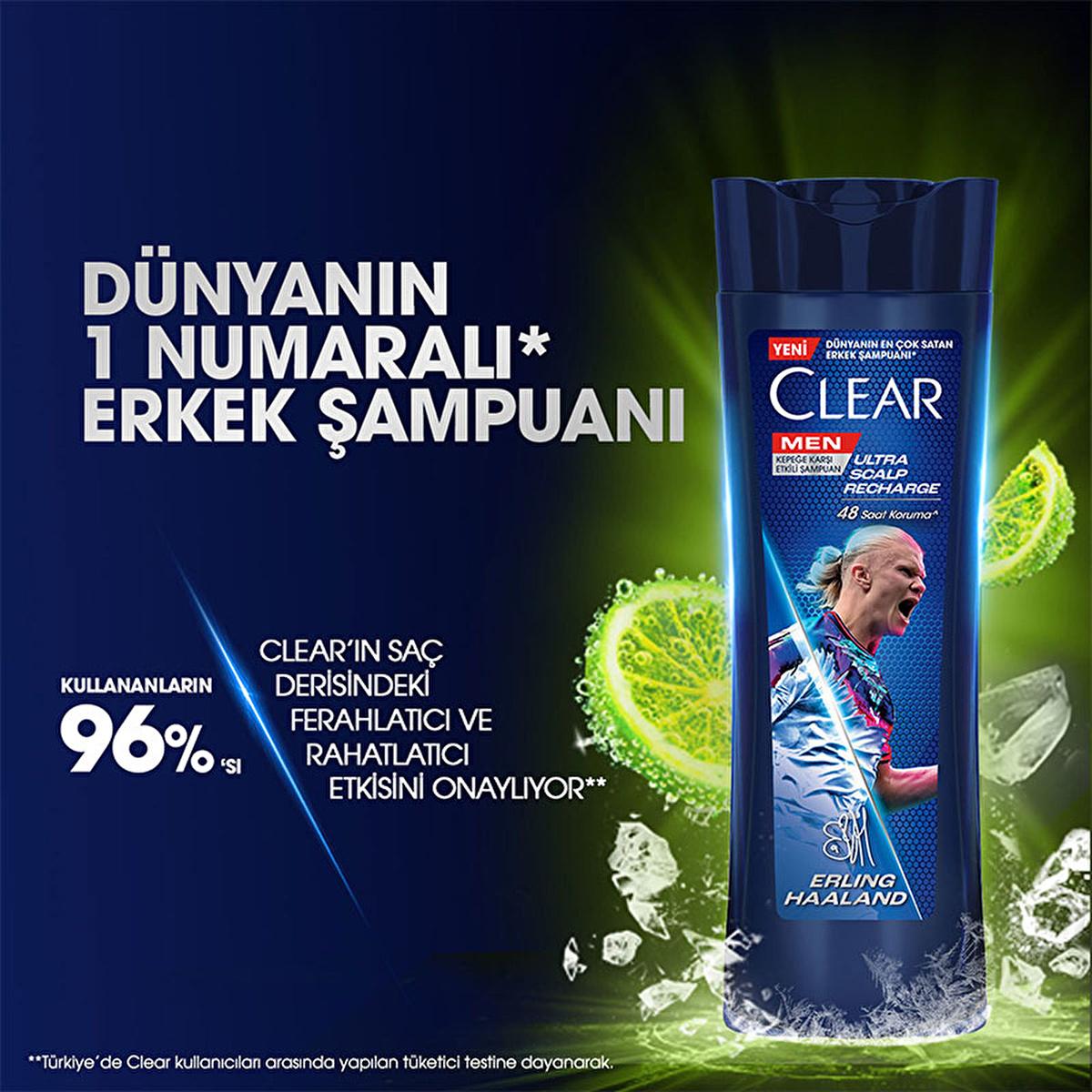 Clear Men Erling Haaland Lemon Shampoo: 48-Hour Dandruff Protection for Oily Scalp - Scalp Recharge & Refreshing Sensation Clear Men Erling Haaland Shampoo: Dandruff Protection & Oily Scalp Clear Men shampoo, anti-dandruff shampoo, men's shampoo, scalp recharge shampoo, lemon shampoo, Erling Haaland shampoo, shampoo for oily scalp, 48 hour dandruff protection, hair care, men's grooming, scalp health, dandruff control, refreshing shampoo, invigorating shampoo, hair cleanser, lemon extract, menthol, piroctone