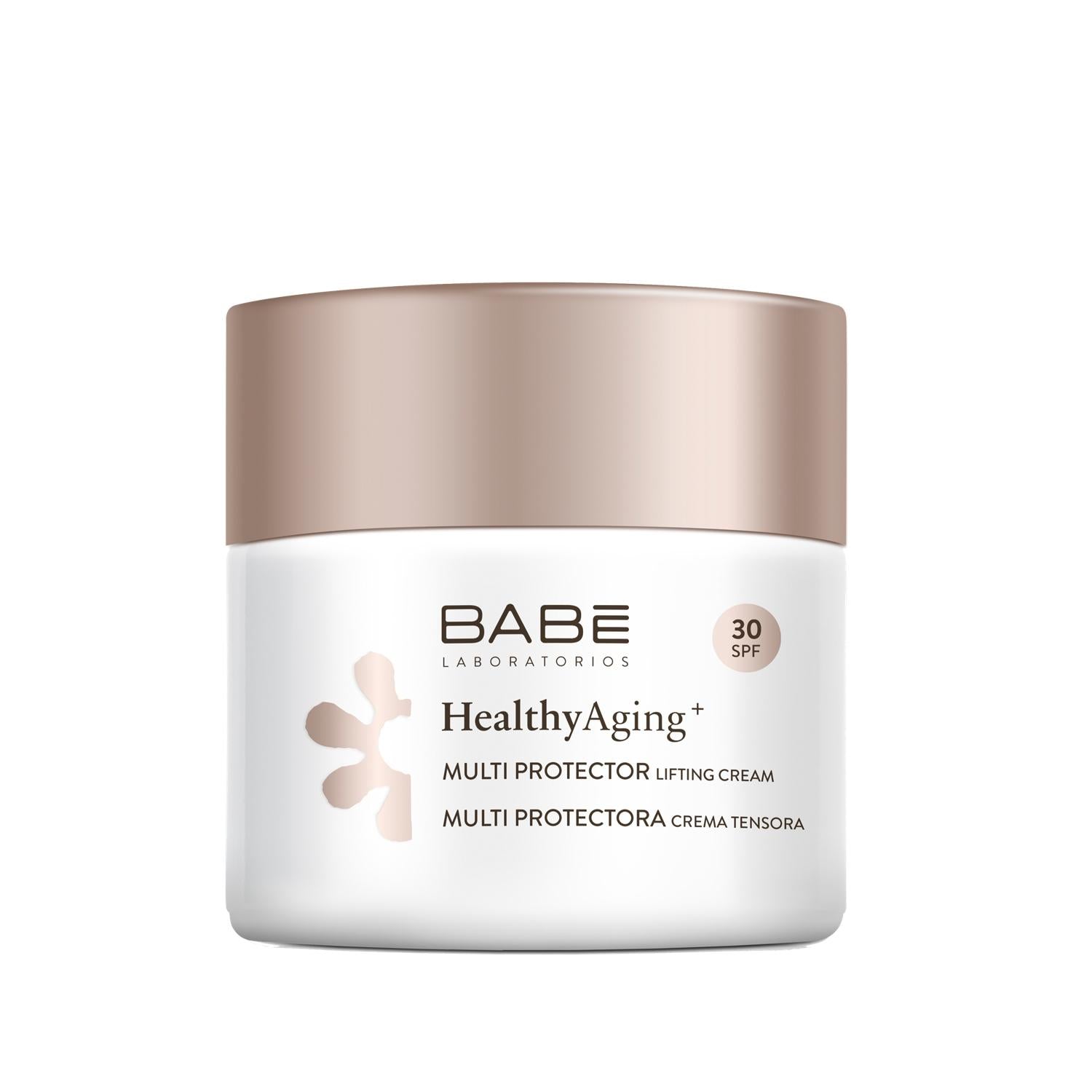 Babe SPF 30 Anti-Aging Firming Face Cream: Healthy Aging Multi-Protector - Sun Protection, Reduce Wrinkles, Youthful Skin (50ml) Babe SPF 30 Anti-Aging Face Cream - Firm, Protect, Rejuvenate SPF 30 face cream, anti-aging face cream, firming face cream, sun protection face cream, healthy aging cream, face cream with SPF, multi-protector face cream, facial cream, skin aging, sun protection, firming, wrinkles, UVA, UVB, environmental stressors, skin health, skin vitality, rejuvenation, daily use, skincare, gif