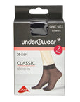 Underwear 20 Denier Black Ankle Socks - Standard Size