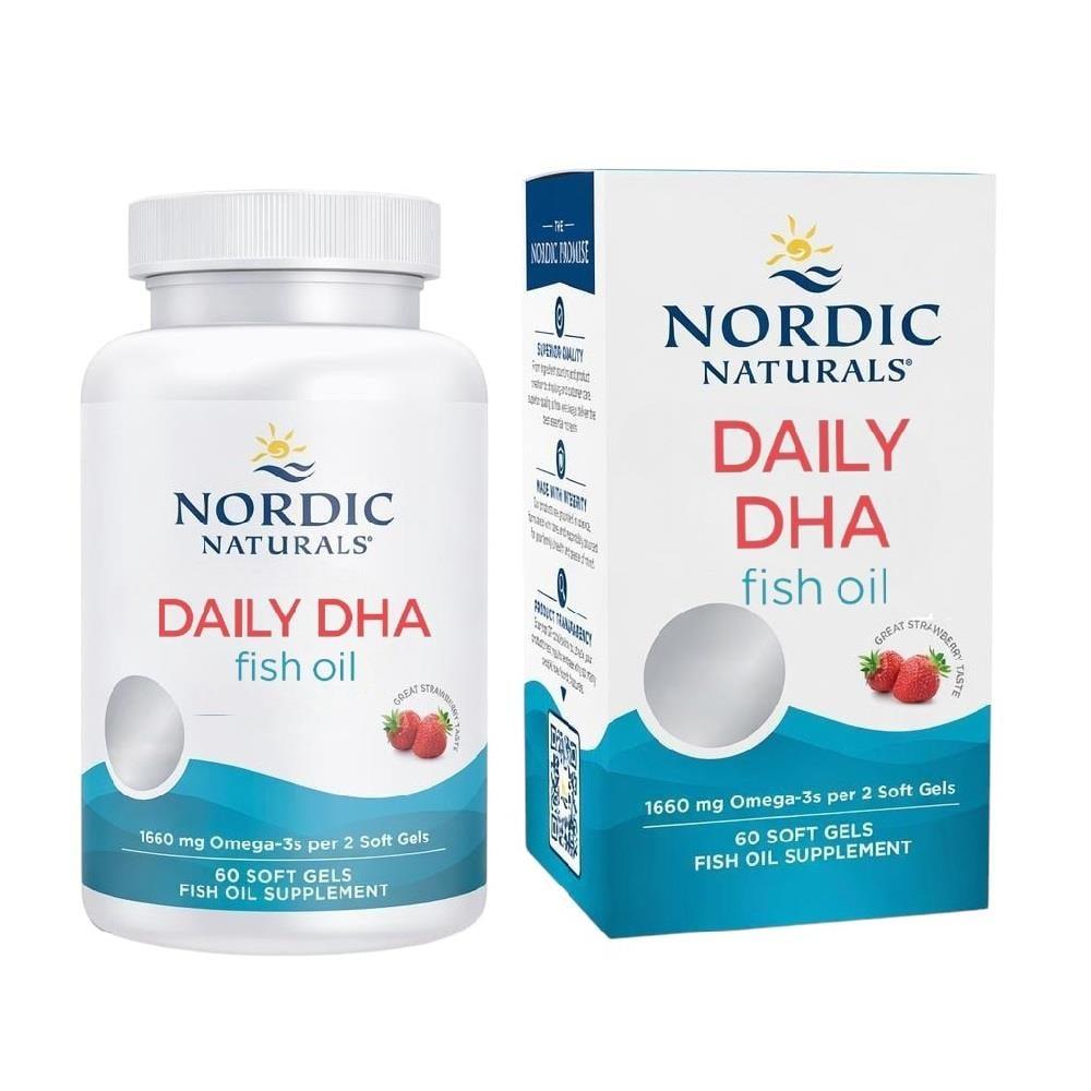 Nordic Naturals Daily DHA Fish Oil Support Capsules 60 Count