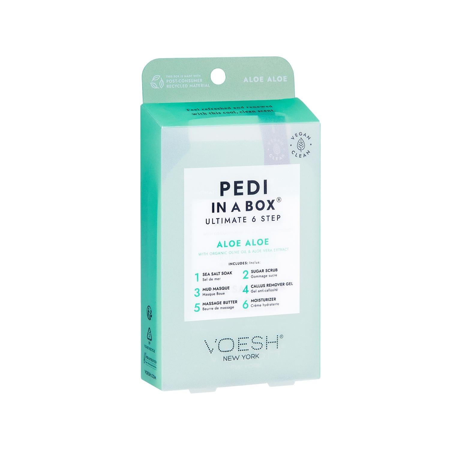 Voesh New York Pedi In A Box Ultimate Pedicure Kit - 6 Step At-Home Pedicure Set with Aloe Voesh New York 6-Step Pedicure Kit with Aloe pedicure kit, at-home pedicure, 6-step pedicure, Voesh New York, aloe-based pedicure products, foot care, self-care, pampering, salon-quality pedicure, convenient pedicure, relaxing foot care