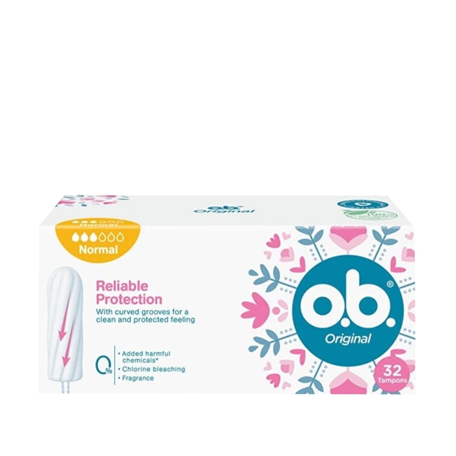 o.b. Original Tampon Normal 32 Count - Reliable Menstrual Hygiene for Women o.b. Original Tampon Normal 32 Count o.b. tampons, Normal absorbency tampons, Menstrual hygiene products, Original tampons 32 count, Women's menstrual care, feminine hygiene, menstrual products, tampon, normal absorbency, 32 count, women's health, period care, hygiene products