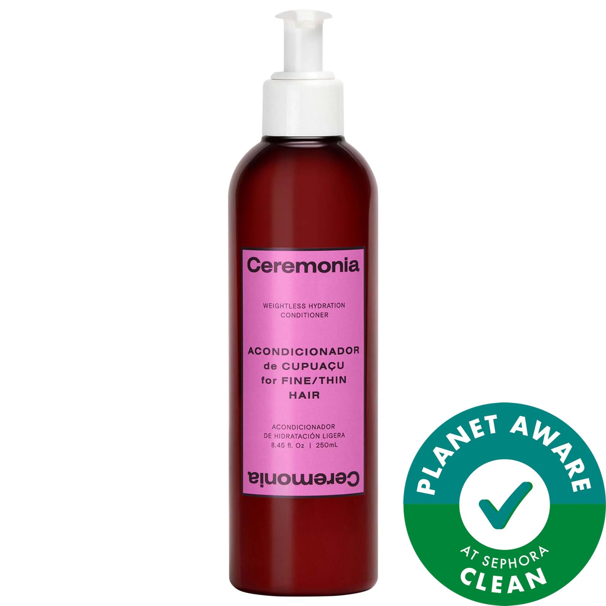 Ceremonia Weightless Hydration Conditioner for Fine/Thin Hair - Silicone-Free, Vegan, Hydrating Conditioner for Fine Hair Ceremonia Weightless Hydration Conditioner for Fine Hair hydrating conditioner for fine hair, silicone-free hair conditioner, natural hair care products, vegan hair conditioner, lightweight hair moisturizer, fine hair care, thin hair care, frizz reduction, hair strengthening, volumizing conditioner, clean beauty, sustainable beauty, cruelty-free, gluten-free, recyclable packaging