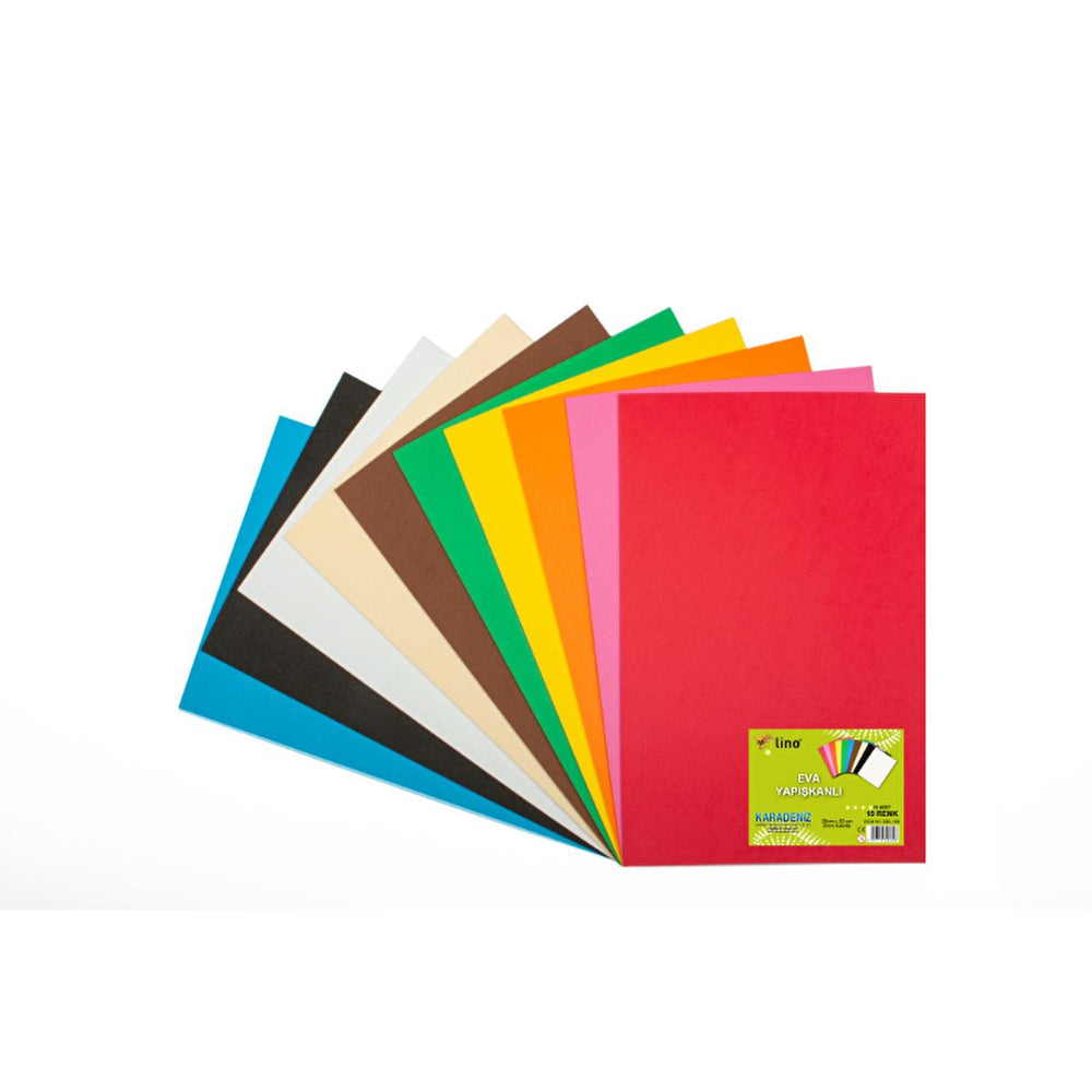 Lino Eva Colorful Adhesive Sheets - 10 Colors, 2mm Thickness, Craft Supplies for Kids and Adults