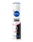 Nivea Women's Deodorant Spray Black & White Clear - 72 Hour Anti-Perspirant Protection, Dermatologically Tested, No White Marks or Yellow Stains Nivea Black & White Clear Deodorant - 72hr Protection women's deodorant spray,Nivea Black & White Clear,anti-perspirant deodorant,72-hour protection,dermatologically tested deodorant,women's personal care,freshness,confidence,active lifestyle,sensitive skin,ethanol-free,deodorant for women,long-lasting protection,anti-sweat,deodorant spray,personal hygiene,cosmetic