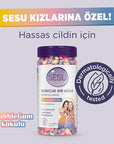 Sesu Boncuk Sir Ağda - Hypoallergenic Bubble Gum Scented Hair Removal Wax for Sensitive Skin Sesu Boncuk Sir Ağda - Hypoallergenic Hair Removal Wax Hair removal wax, Sensitive skin wax, Hypoallergenic wax, Bubblegum scented wax, Strip-free waxing, Hair removal for sensitive skin, Smooth skin, Long-lasting hair removal, At-home waxing, Dermatologically tested, Painless hair removal, Bubble Gum fragrance