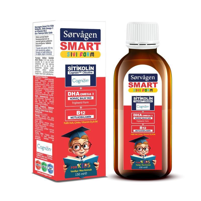 sorvagen-smart-liquid-citicoline-supplement-thumbnail, bottle-of-sorvagen-smart-liquid-citicoline Sorvagen Smart Liquid Citicoline Supplement - DHA & B12 | 150 ml Sorvagen Smart Liquid Citicoline - DHA & B12 | 150 ml sorvagen, liquid-supplement, citicoline, dha, vitamin-b12, health, children-supplements, brain-health, easy-to-take, ai-generated