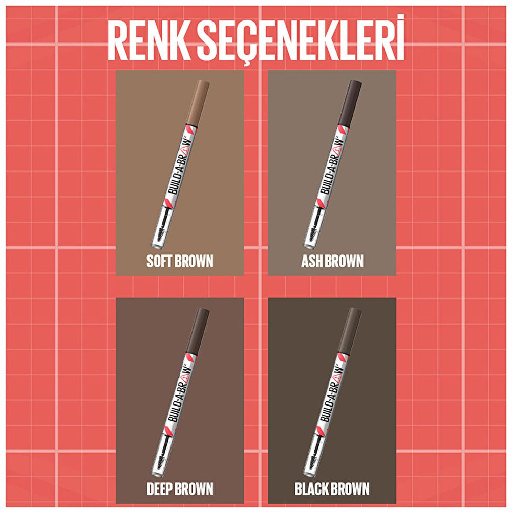 Maybelline New York Build a Brow 2-in-1 Eyebrow Pencil & Gel - Long Lasting, Smudge Proof, Precise - Eyebrow Pencil
