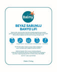 Balmy Beyaz Soap-Infused Bath Loofah - Dermatologically Tested, Luxurious Bathing Experience - view 4