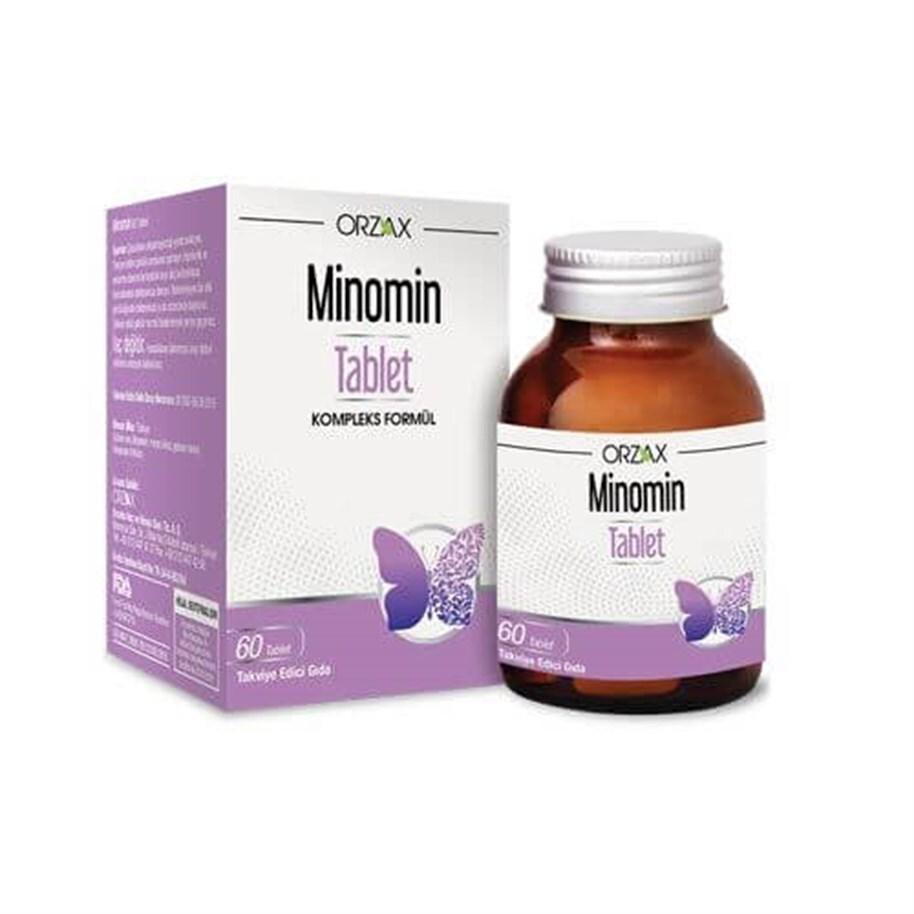Orzax Women's Dietary Supplement - Minomin 60 Tablets with Black Cohosh, Ginseng & Folic Acid Orzax Women's Supplement - 60 Tablets with Black Cohosh & Folic Acid Women's Dietary Supplement, Black Cohosh Supplement, Ginseng for Women, Folic Acid Supplement, Multivitamin for Women, Women's Health, Menopause Support, Energy Boost, Pregnancy Health, Dietary Supplement, Vitamin and Mineral Supplement, Women's Wellness, Health Supplements