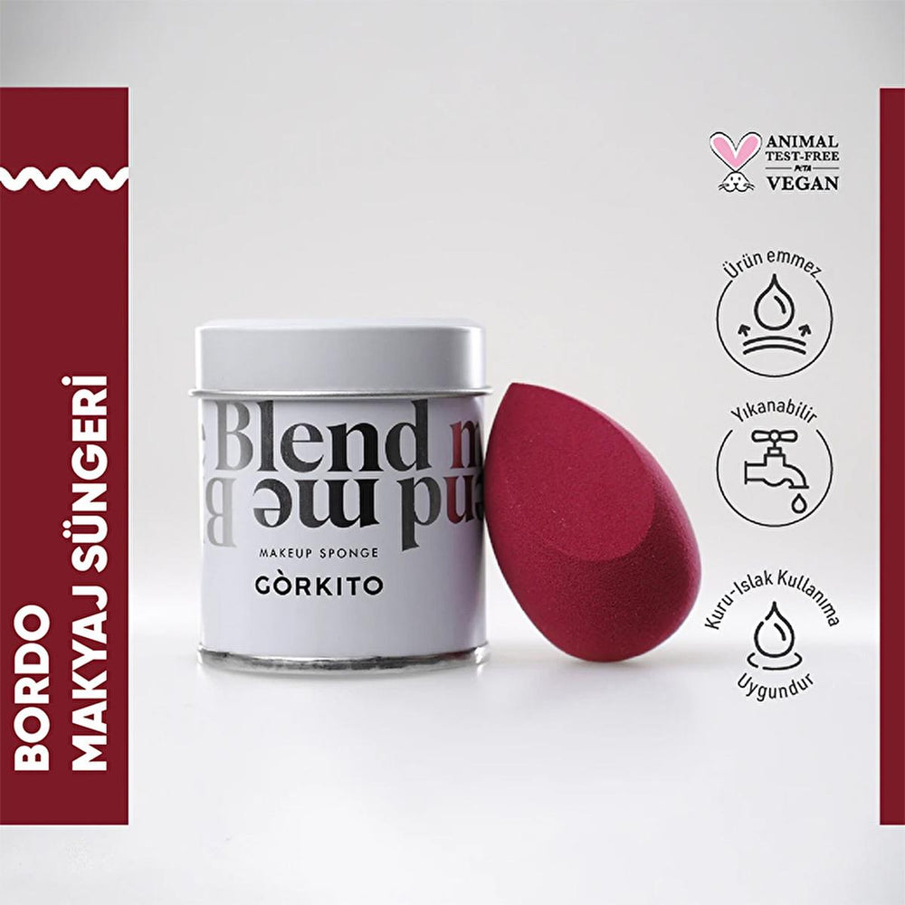 Görkito Makeup Sponge - Bordo, Beauty Blender for Flawless Makeup Application - view 4