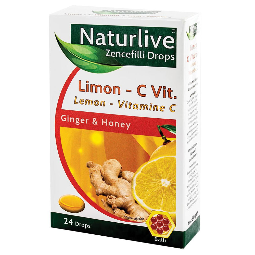 Naturlive Vitamin C Supplement Candy - Lemon Flavored, Immune System Support, Natural Ingredients - Vitamin & Supplement