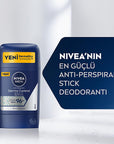 Nivea Derma Control Clinical Men's Deodorant Stick - Long Lasting Sweat Protection, Anti-Perspirant, 1.69 fl oz Nivea Men's Deodorant Stick - 96hr Sweat Protection Nivea Deodorant Stick, Men's Deodorant, Anti-perspirant Deodorant, Long-lasting Sweat Protection, Derma Control Deodorant, Men's Grooming, Personal Care, Hygiene Products, Sweat Protection, Odor Control, Vitamin C, Dermatologically Tested, Gentle Deodorant