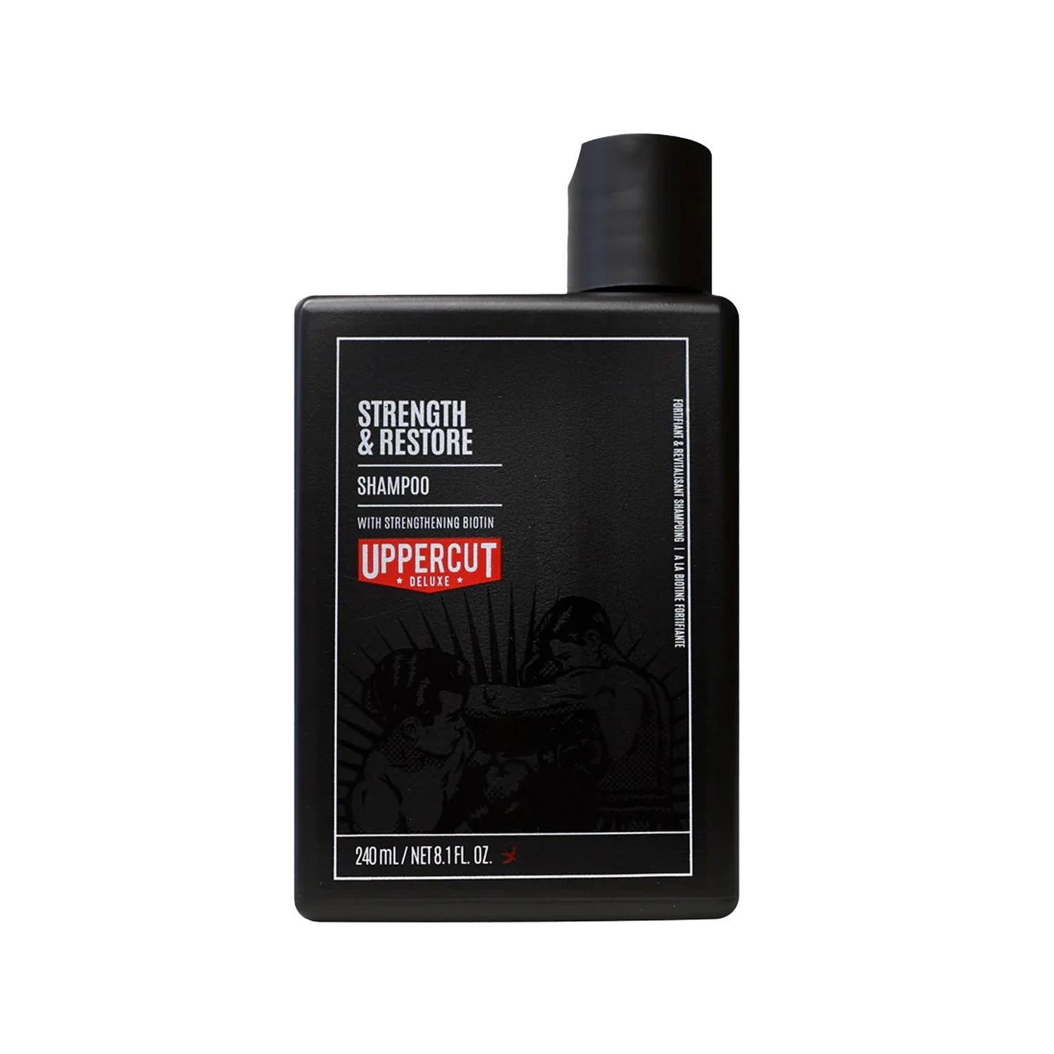 Uppercut Deluxe Strength and Restore Shampoo - Strengthening and Restorative Hair Care for Damaged Hair, 240 ml Uppercut Deluxe Strength & Restore Shampoo - 240ml Uppercut Deluxe Strength and Restore Shampoo, Strengthening and Restorative Hair Shampoo, 240 ml Hair Care Product, Hair Strengthening Shampoo, Restorative Hair Care, Hair Repair, Damaged Hair Solution, Nourishing Shampoo, Hair Growth, Healthy Hair Products