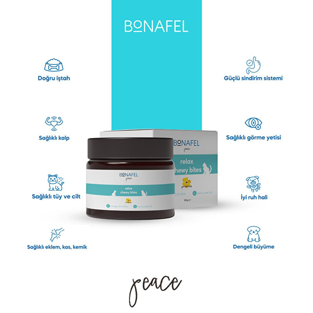 Bonafel Anti-Stress Chewable Tablets for Cats and Dogs - Natural Stress Relief, Omega 3-6 Supplement, - Vitamin & Supplement