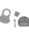 Babyjem Silicone Feeding Set in Grey 3-Piece