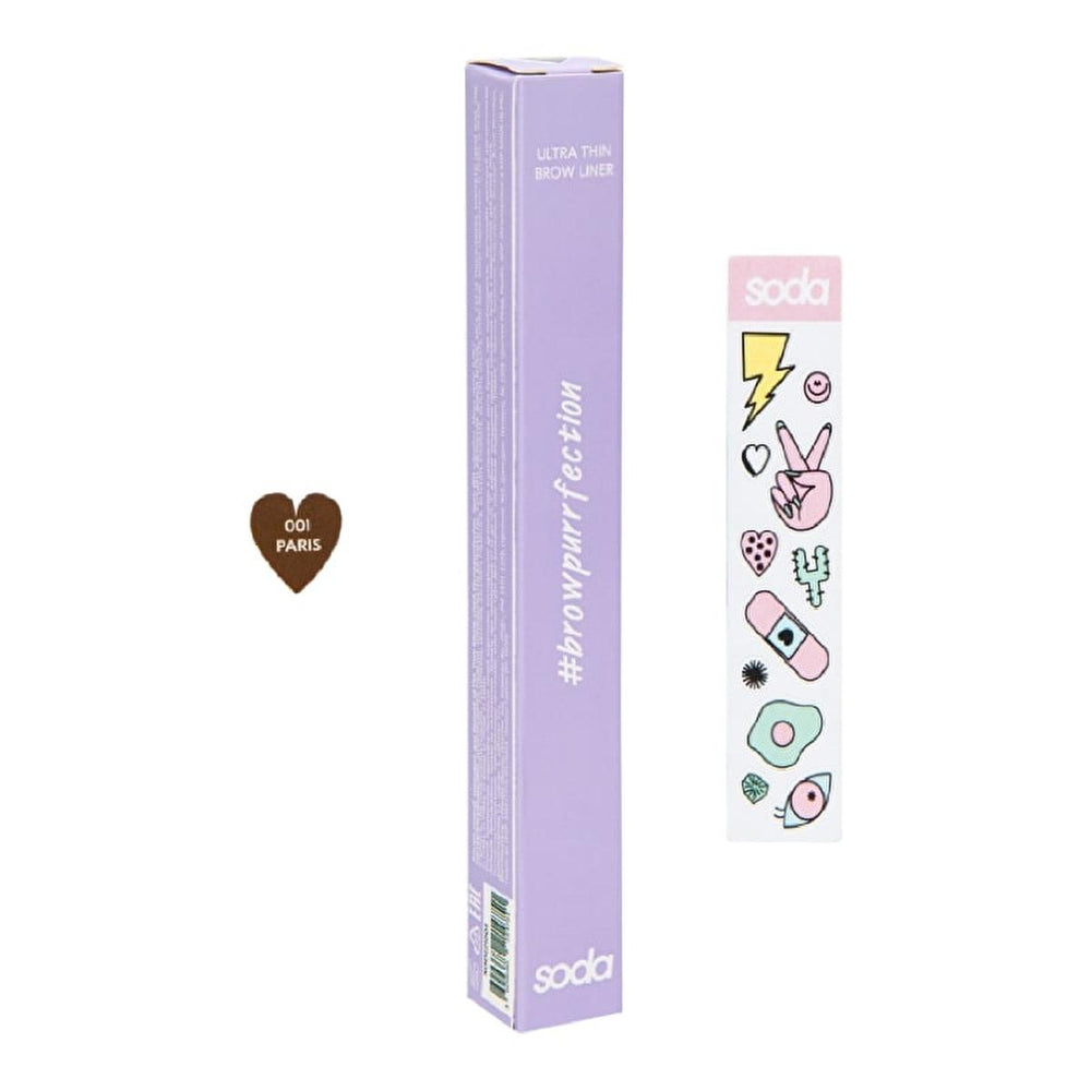Soda Ultra Thin Brow Liner - Precise Eyebrow Definition, Long-Lasting, Natural Shades - view 2