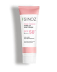 Sinoz SPF50+ Pink Touch Facial Sunscreen: Tone Up & Protect with High Protection, Calamine & PA++++ for Radiant Skin (1.69 fl oz) Sinoz SPF50+ Pink Sunscreen: Tone Up & High Protection SPF 50 sunscreen, pink tone up sunscreen, sunscreen for face, high protection sunscreen, sunscreen with calamine, tone correcting sunscreen, brightening sunscreen, Sinoz sunscreen, sunscreen for all skin types, facial sunscreen, sun protection, UVA/UVB protection, radiant skin, even skin tone, calamine, panthenol, shea butter