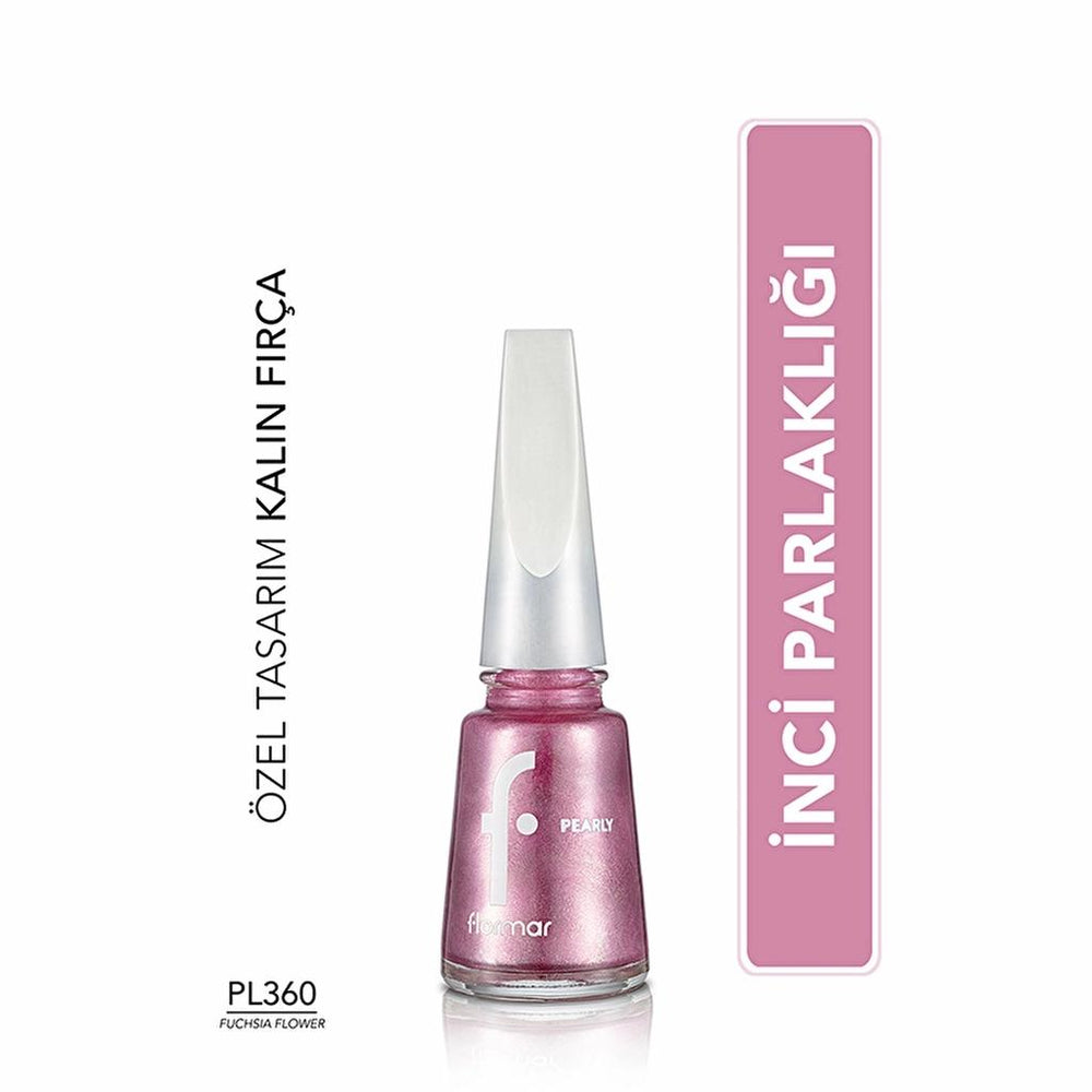 Flormar Pearly Yoğun Pigmentli ve Sedef Yansımalı Oje 360 Fuschia F...