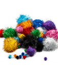 Lino Ponpon Craft Ponpon Set - 40 Assorted Metallic Ponpons for Arts & Crafts Projects - view 2