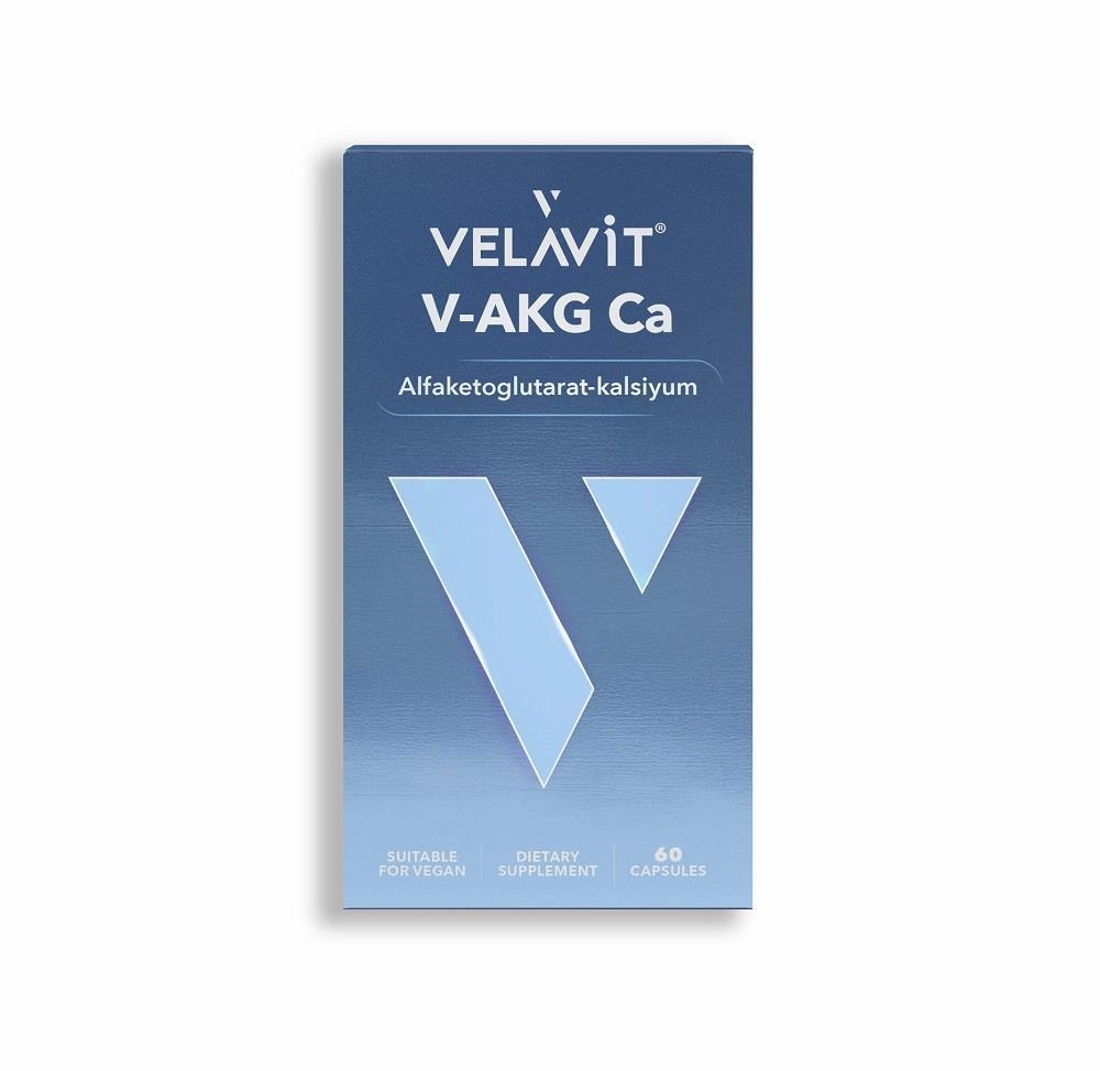 Velavit V-AKG Ca Calcium Alpha-Ketoglutarate Supplement 60 Capsules