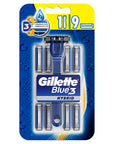 Gillette Men's Razors - Gillette Blue 3 Hybrid Razor with 9 Replacement Blades - Sensor3 Men's Shaving Kit - Hygiene Products