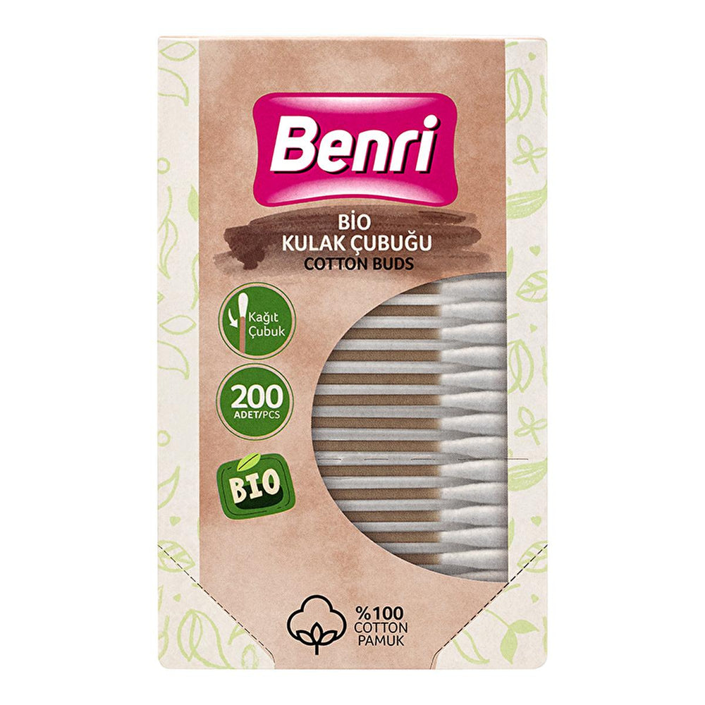 Benri Bio Organic Cotton Swabs - 200 Count, Dermatologically Tested Ear Buds, Gentle Natural Ear Cleaning Benri Bio Organic Cotton Swabs - Gentle, Natural Ear Cleaning organic cotton swabs, bio cotton buds, dermatologically tested cotton swabs, Ecocert cotton swabs, natural ear cleaning, organic ear swabs, gentle ear swabs, sustainable cotton swabs, cotton swabs, cotton buds, organic, bio, dermatologically tested, Ecocert, natural ear cleaning, gentle ear cleaning, sustainable, ear cleaning, personal care,