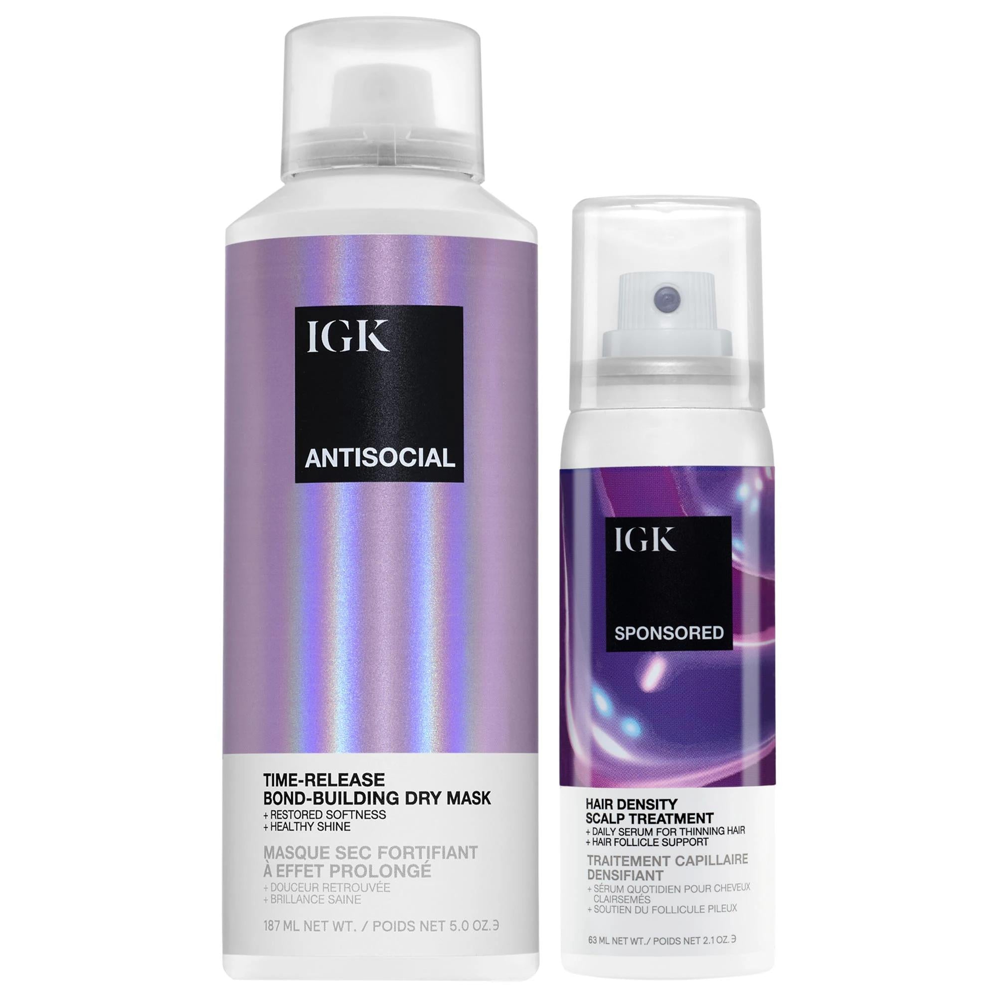 Anti Social: Hair Repair & Thickening Set - Bond Building Dry Mask + Scalp Treatment | Vegan, Cruelty-Free - Repairs Damage, Adds Shine, Fuller Hair Anti Social Hair Repair Set: Thicker, Fuller Hair | Vegan hair repair treatment, hair thickening serum, vegan hair mask, cruelty-free hair products, hair density scalp treatment, bond building hair mask, dry hair mask leave in, biotin hair treatment, damaged hair repair, anti breakage hair treatment, hair care set, hair repair, hair thickening, vegan hair care,