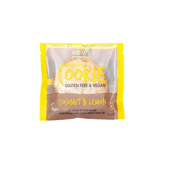 Mom's Gluten-Free Coconut & Lemon Cookie - Made with Quinoa Flour & Chia Seeds, 50g Mom's Gluten-Free Coconut Lemon Cookie - Healthy Snack Gluten-Free Cookie, Coconut Lemon Cookie, Quinoa Flour Cookie, Gluten-Free Baking, Healthy Snack Option, Gluten-Free Snacks, Coconut Cookies, Lemon Cookies, Quinoa Flour Baking, Health Conscious Snacks, Snack for Gluten Intolerance, Nutritious Cookies