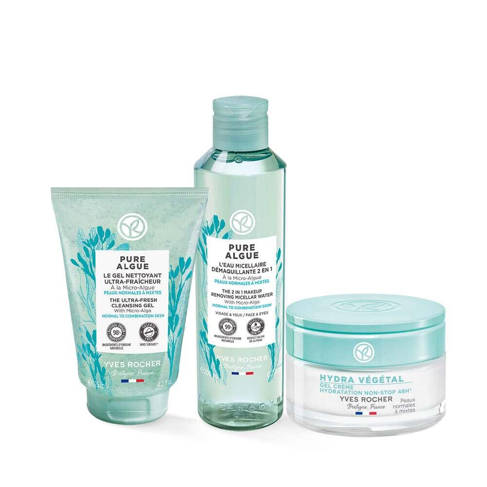 Pure Algue Skincare Set for Normal to Dry Skin - Gentle Cleansing, Hydrating Serum, and Makeup Removal Pure Algue Skincare Set - Hydrating & Gentle Cleansing Routine Skincare set, Normal to dry skin care, Daily cleansing routine, Hydrating serum, Gentle face wash, Micellar water for sensitive skin, Pure Algue, Skincare routine, Hydration, Cleansing, Makeup removal, Sensitive skin, Natural skincare, Skincare gifts