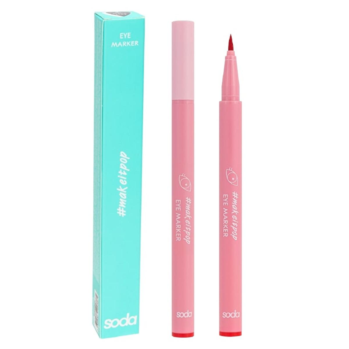 SODA Eye Marker Eyeliner - Precise, Long-Lasting, Waterproof Liquid Eyeliner for Women - 113 Bloody Mary SODA Eye Marker Eyeliner - Precise & Long-Lasting SODA Eye Marker, Eyeliner, Long-lasting eyeliner, Waterproof eyeliner, Precise eyeliner application, Liquid Eyeliner, Women's Makeup, Beauty Essentials, Cosmetics, Makeup Tools, Eye Makeup, Waterproof Makeup, Durable Eyeliner, Precise Makeup Application