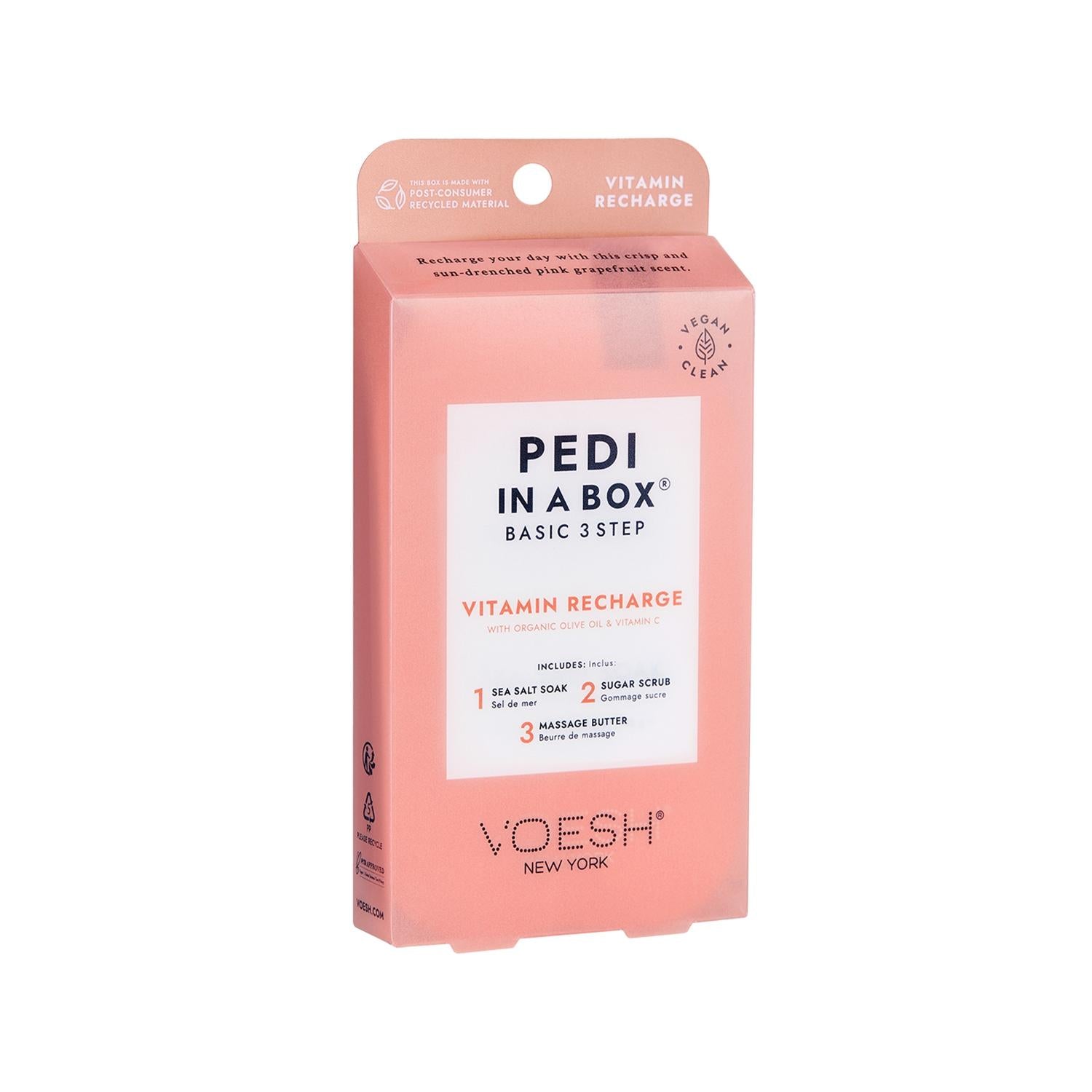 Voesh New York Pedi In A Box Basic Pedicure Kit - 3 Step At-Home Pedicure Set with Vitamins for Healthy Feet Voesh New York 3-Step Pedicure Kit with Vitamins at-home pedicure kit, 3-step pedicure, Voesh New York, pedicure set with vitamins, DIY foot care, foot care products, nail care, self-care gifts, personal grooming, cosmetic kits, vitamin enriched pedicure