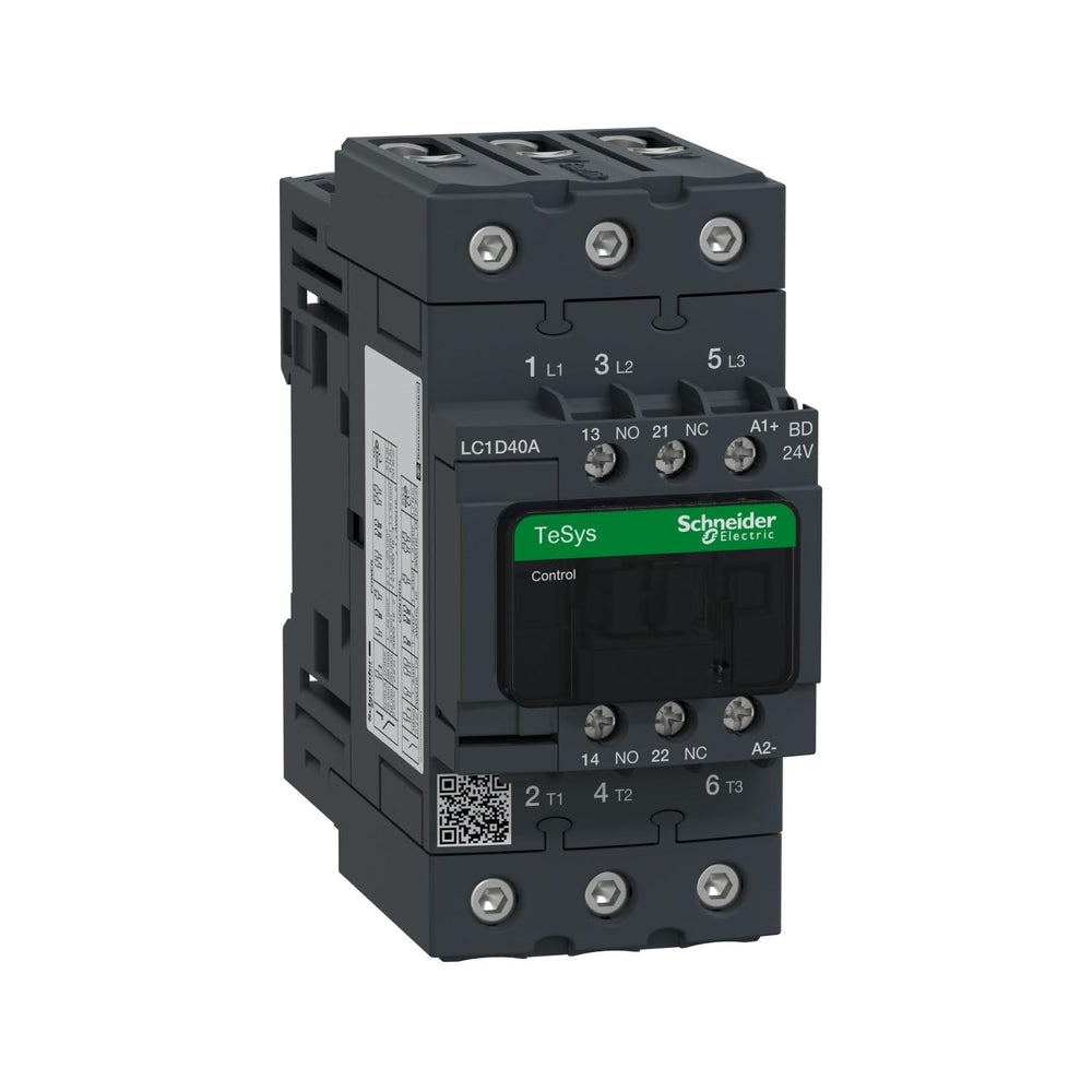 SCHNEIDER LC1D40AB7 TESYS 24V-AC 30HP 60A AMP AC CONTACTOR D535515