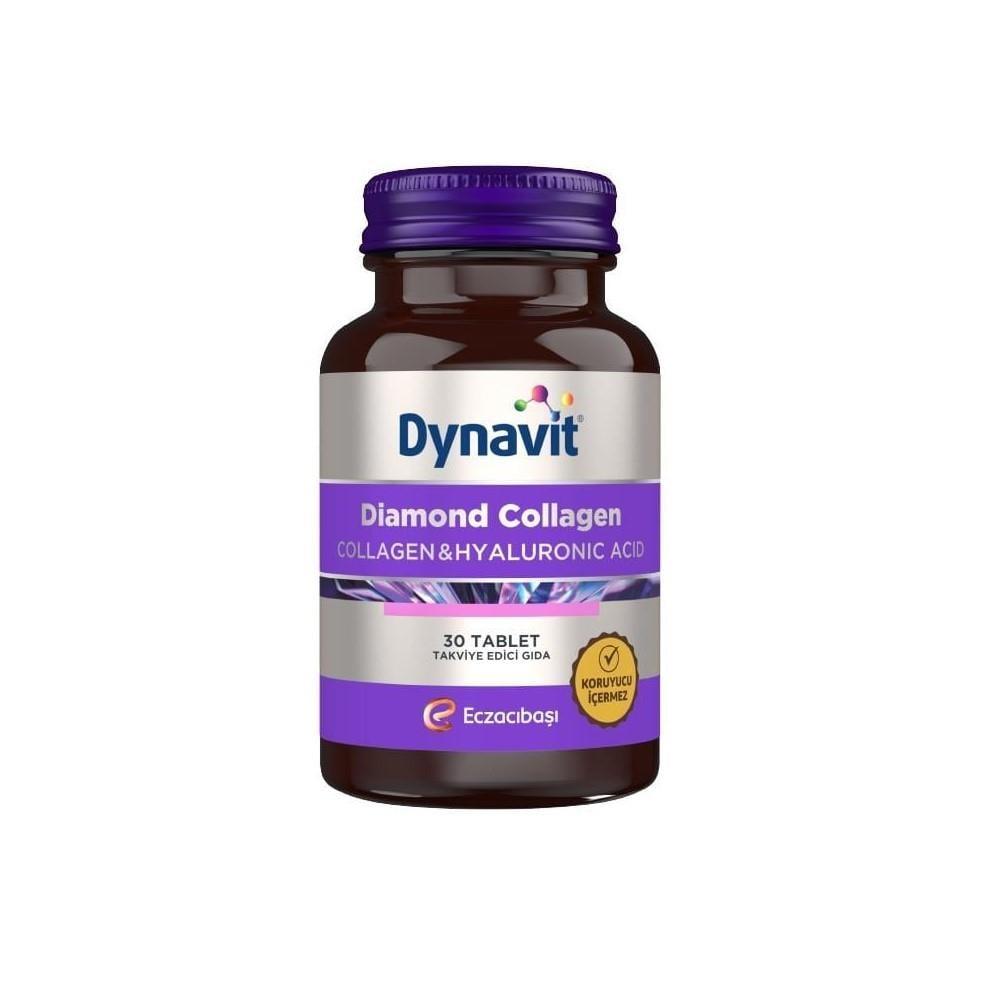 Dynavit Diamond Collagen & Hyaluronic Acid 30 Tablets - Anti-Aging Dietary Supplement for Skin Health Support Dynavit Collagen & Hyaluronic Acid - Anti-Aging Skin Supplement Collagen Supplement, Hyaluronic Acid Tablets, Anti-Aging Dietary Supplement, Skin Health Support, Resveratrol Supplement, Beauty Supplement, Wellness, Anti-Aging, Skin Care, Dietary Supplement, Health and Beauty