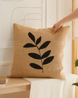 Ocean Home Jute Throw Pillow Cover Set - 2 Leaf Pattern 50x50cm - Natural Fiber, Boho, Rustic Decorative Cushion Covers Jute Pillow Cover Set - Boho Decor - Ocean Home jute pillow cover, throw pillow cover set, boho pillow cover, natural fiber pillow, organic pillow cover, decorative pillow cover, rustic pillow cover, jute cushion cover, leaf pattern pillow, 50x50 cm pillow cover, jute pillow, throw pillow, boho decor, natural fiber decor, organic decor, decorative pillows, rustic decor, jute cushion, cushi
