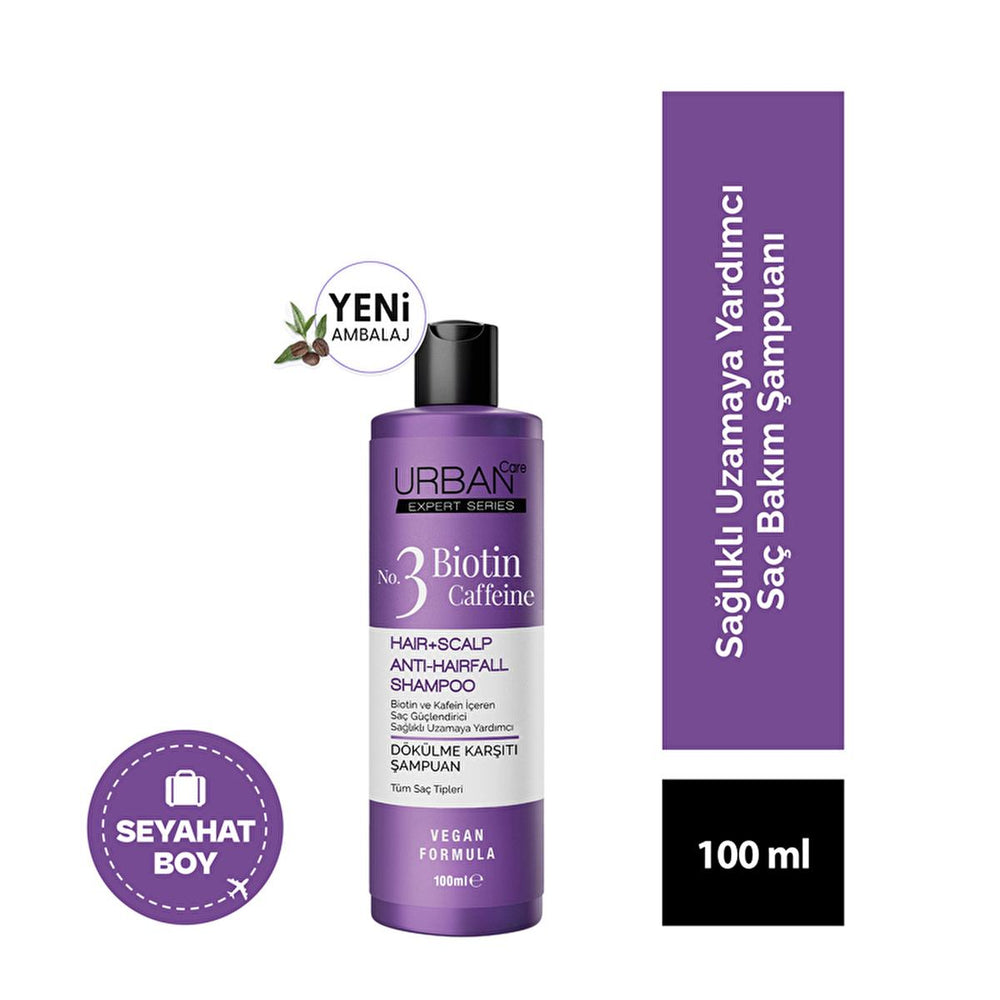 Urban Care Expert Biotin & Caffeine Anti-Hair Loss Shampoo for Women and Men - 3.38 fl oz - Vegan, Cruelty-Free - view 2