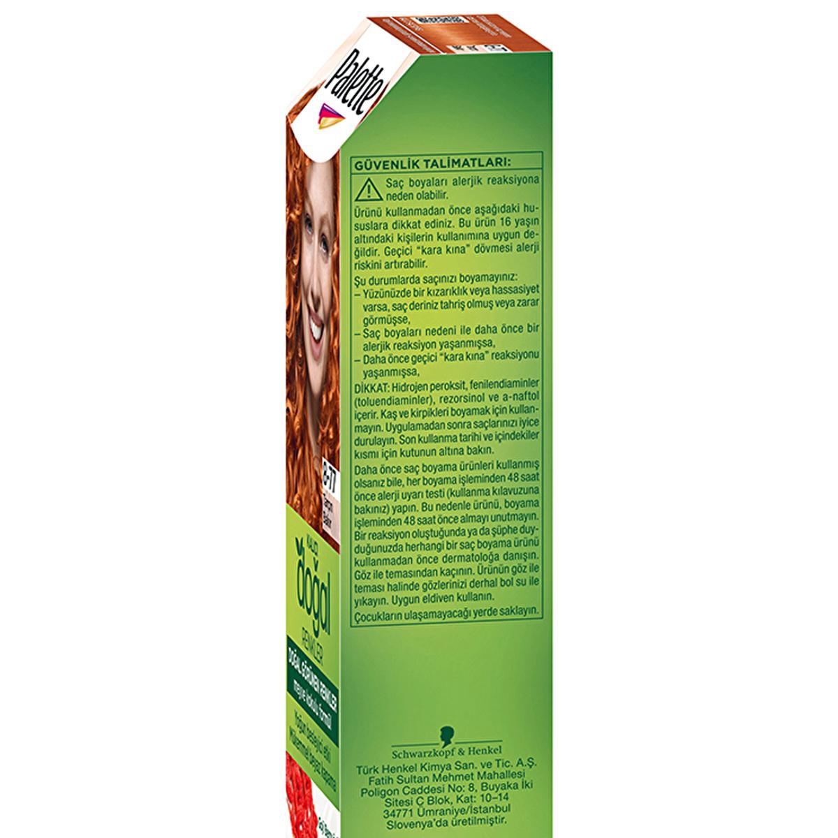 Palette Natural Hair Dye - Permanent Hair Color with Natural Ingredients - 8-77 Tarçın Bakır Palette Natural Hair Dye - Long Lasting Color natural hair dye, permanent hair color, hair coloring products, natural ingredients hair care, long-lasting hair dye, Palette, hair care, cosmetics, beauty products, natural hair color, hair dye, permanent hair dye