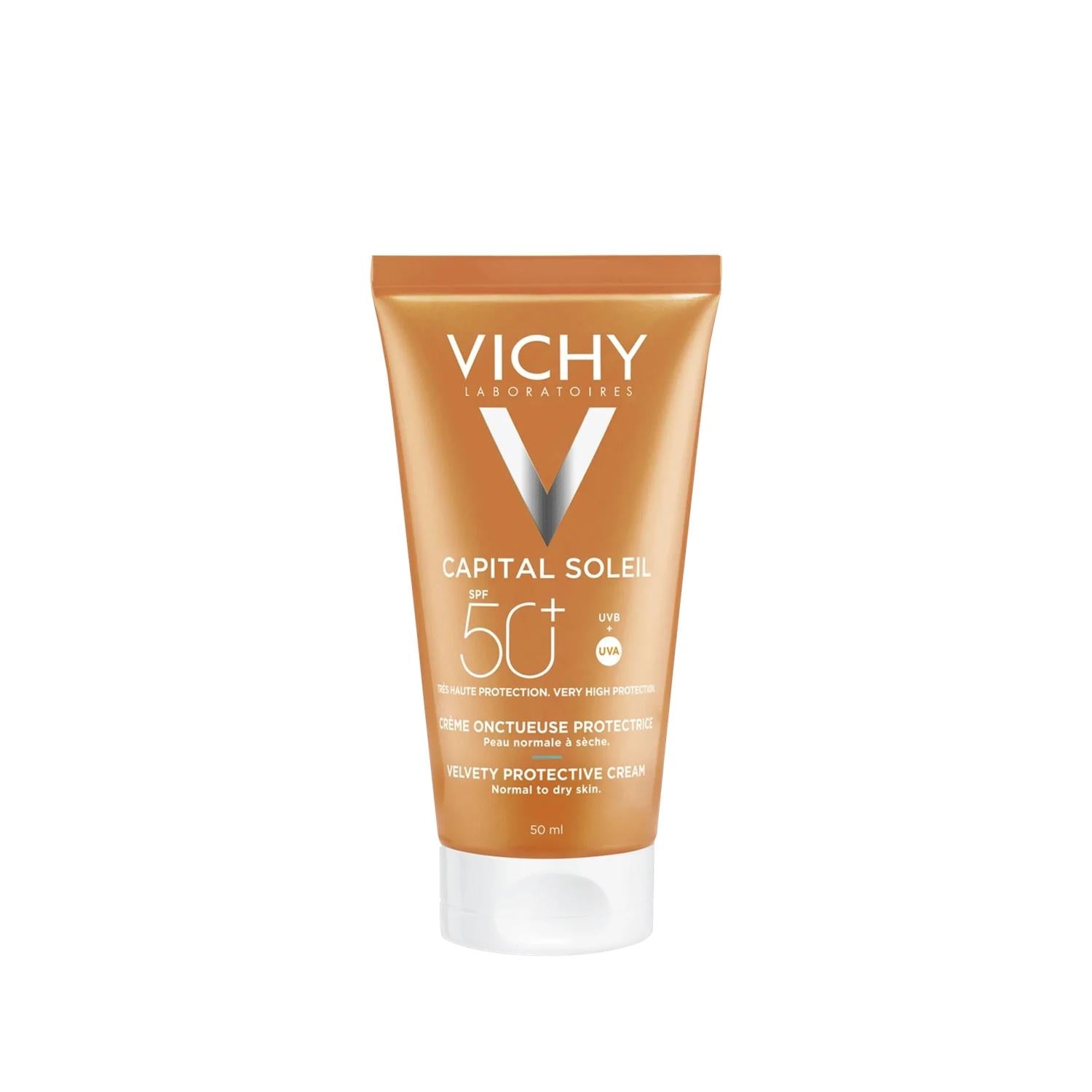 Vichy Capital Soleil Velvety SPF 50 Sunscreen Face Cream - Broad Spectrum Protection, Non-Greasy Texture Vichy SPF 50 Face Cream - Broad Spectrum Protection Vichy Capital Soleil, SPF 50 sunscreen, Face cream with SPF, Sunscreen for face, Vichy sunscreen, broad spectrum protection, non-greasy texture, daily skincare, outdoor protection, sensitive skin