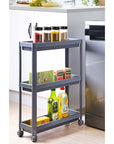 Decobella Narrow Storage Rack 3-Tier Wheeled Bathroom Kitchen Organizer - view 2