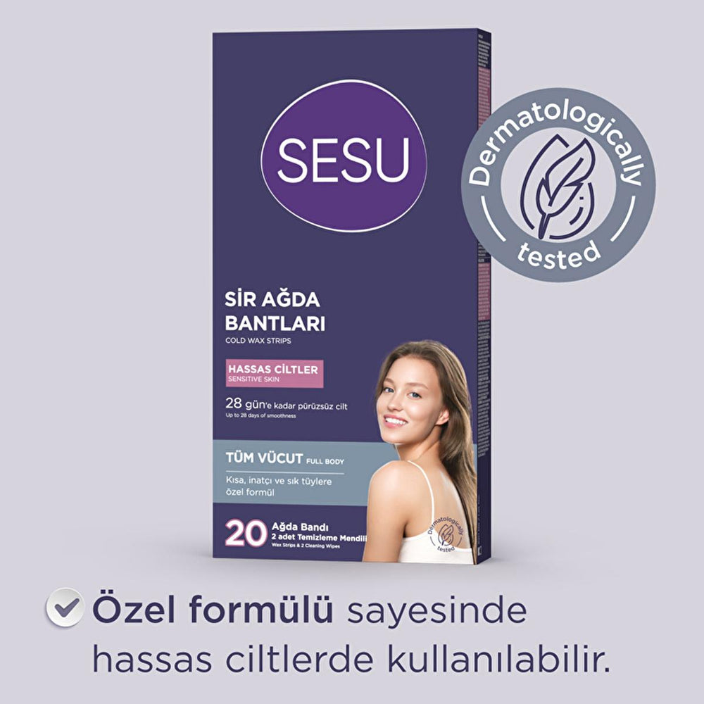 Sesu Sensitive Skin Wax Strips - Easy Hair Removal for Short Hair, Sugar-Free Formula - view 9