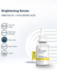 The Purest Solutions Skin Toning Serum - Brightens & Evens Skin Tone with Alpha Arbutin & Hyaluronic Acid - Face Serum