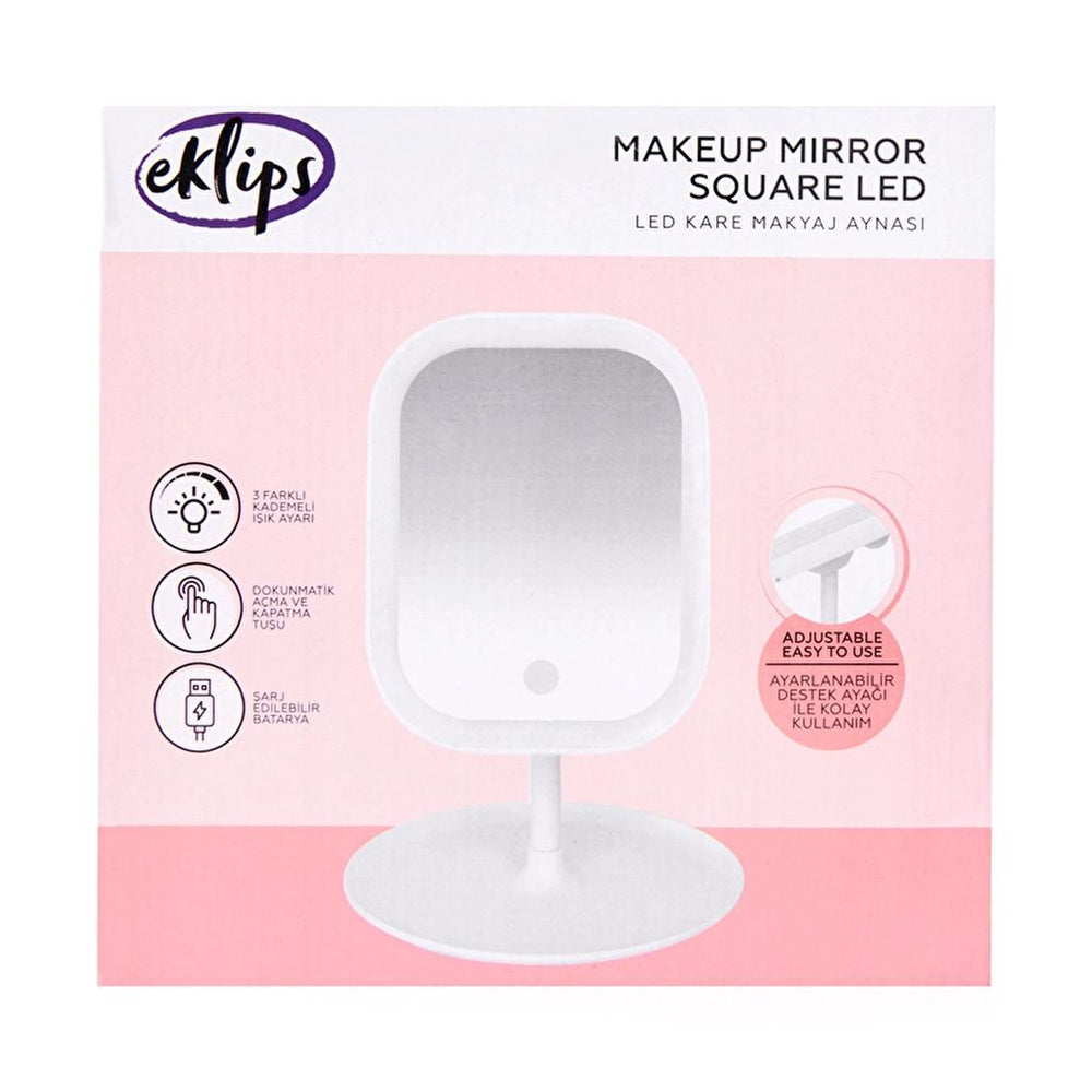 Eklips Square LED Makeup Mirror with Lights