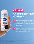 Nivea Women's Roll-On Deodorant Black & White Invisible Clear - Long Lasting Anti-Perspirant Protection Nivea Roll-On Deodorant for Women - 72hr Protection Nivea Women's Deodorant, Roll-On Deodorant, Anti-perspirant Deodorant, Long-lasting Deodorant for Women, Dermatologically Approved Deodorant, Women's Personal Care, Anti-Perspirant Protection, Sweat Stain Prevention, Gentle Deodorant, Sensitive Skin Deodorant