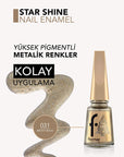 Flormar Star Shine Metallic Nail Polish - Highly Pigmented, Long-Lasting, Dramatic Nail Art - view 3