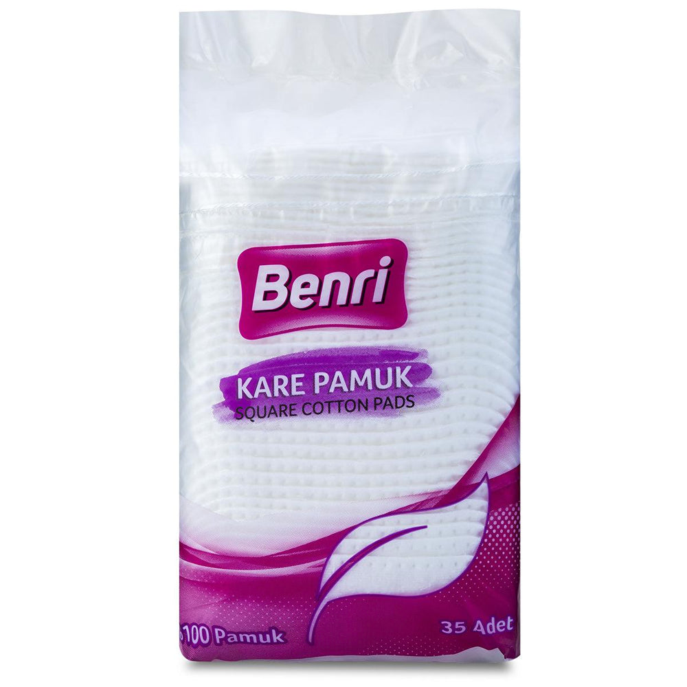 Benri Cotton Pads - Soft & Gentle Makeup Removal for Sensitive Skin, 35 Count - Makeup Remover