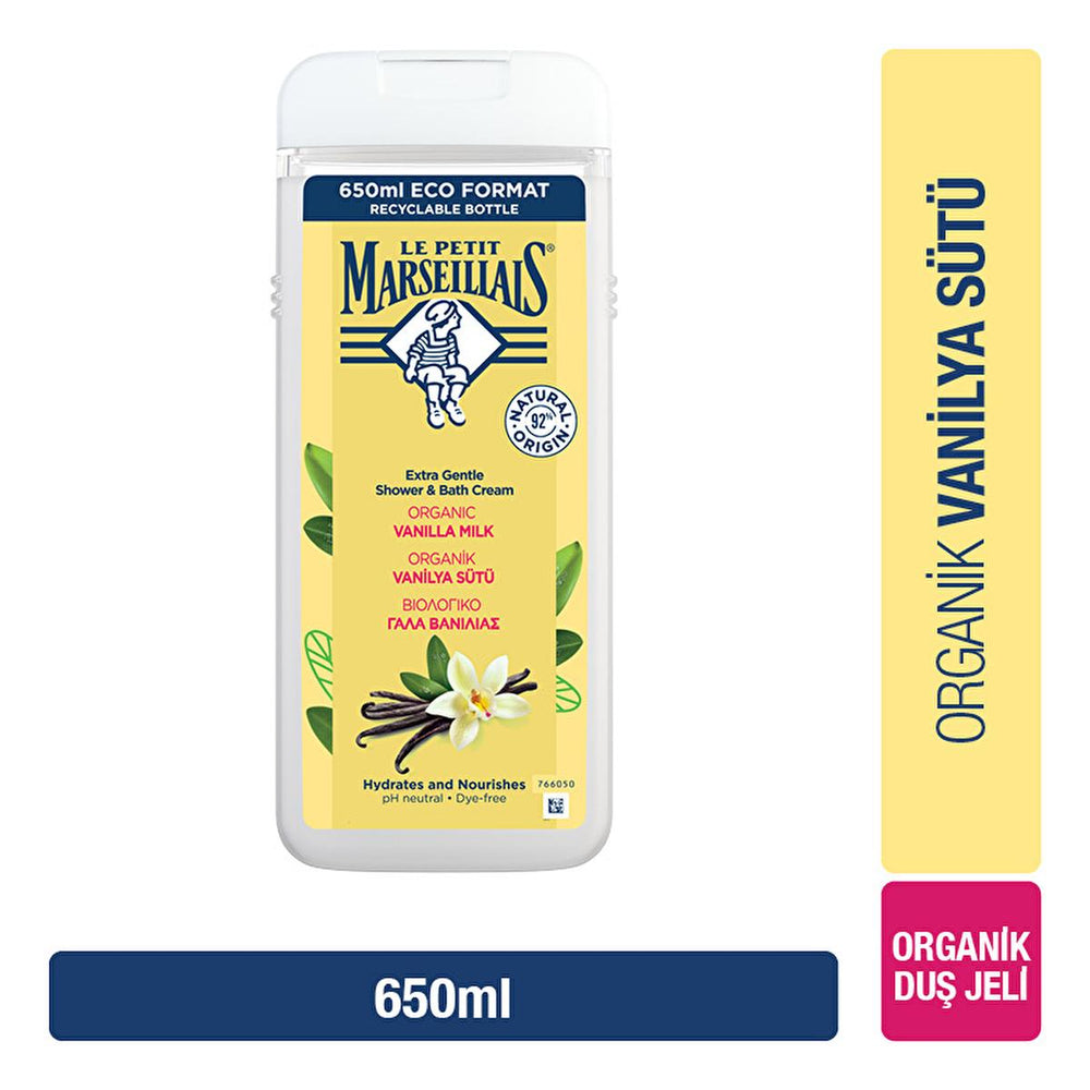 Le Petit Marseillais Vanilla Milk Shower Gel - Nourishing & Gentle Cleansing Body Wash, 21.99 fl oz - view 2