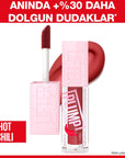 Maybelline New York Lifter Plump Dudak Parlatıcısı 006 Hot Chili - Instantly Plumps Lips, Long-Lasting Effect, Non-Sticky Maybelline Lifter Plump Lip Gloss - Instant Plumping Lip Plumper, Maybelline New York Lifter Plump, Lip Gloss with Plumping Effect, Non-sticky Lip Care, Long-lasting Lip Plumper, Cosmetic Lip Care, Beauty Products, Makeup, Lip Care Routine, Chili Pepper Extract, Instant Plumping, Confidence Boost, Non-Invasive Beauty Solutions