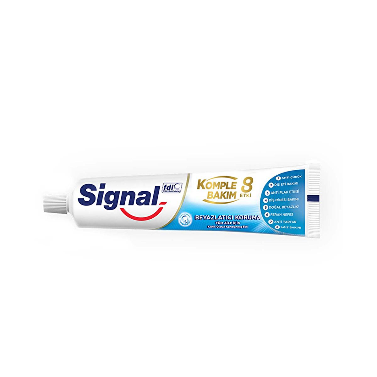 Signal Komple Bakım 8 Etki Diş Macunu Beyazlatıcı Koruma - Family Toothpaste with 8 Oral Care Benefits Signal Komple Bakım 8 Etki Diş Macunu - Family Toothpaste Signal Komple Bakım 8 Etki Diş Macunu, Family toothpaste, Whitening toothpaste, Triclosan-free toothpaste, Oral care with Zinc Citrate, Comprehensive oral care, Family oral hygiene, Healthy gums, Tartar prevention, Clinically proven toothpaste, Oral care for all ages