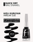 Flormar Quick Dry Nail Polish - 60-Second Drying, Highly Pigmented, Long-Lasting Nail Color - Black Minimalism - view 4